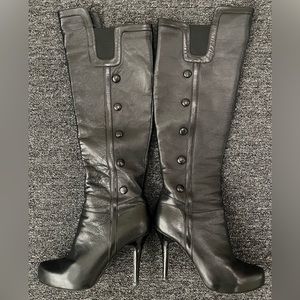 Isola tall black leather boots size 7